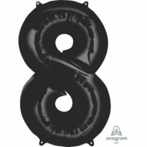 S.A Balloon - Jumbo Number - 8 Black