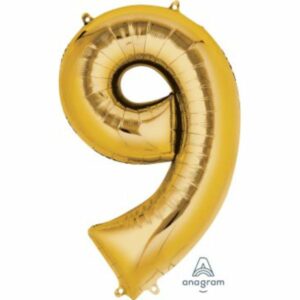 S.A Balloon - Jumbo Number - 9 Gold