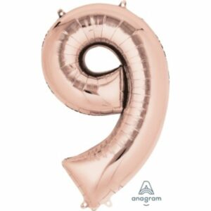 S.A Balloon - Jumbo Number - 9 Rosegold