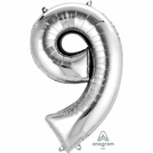 S.A Balloon - Jumbo Number - 9 Silver