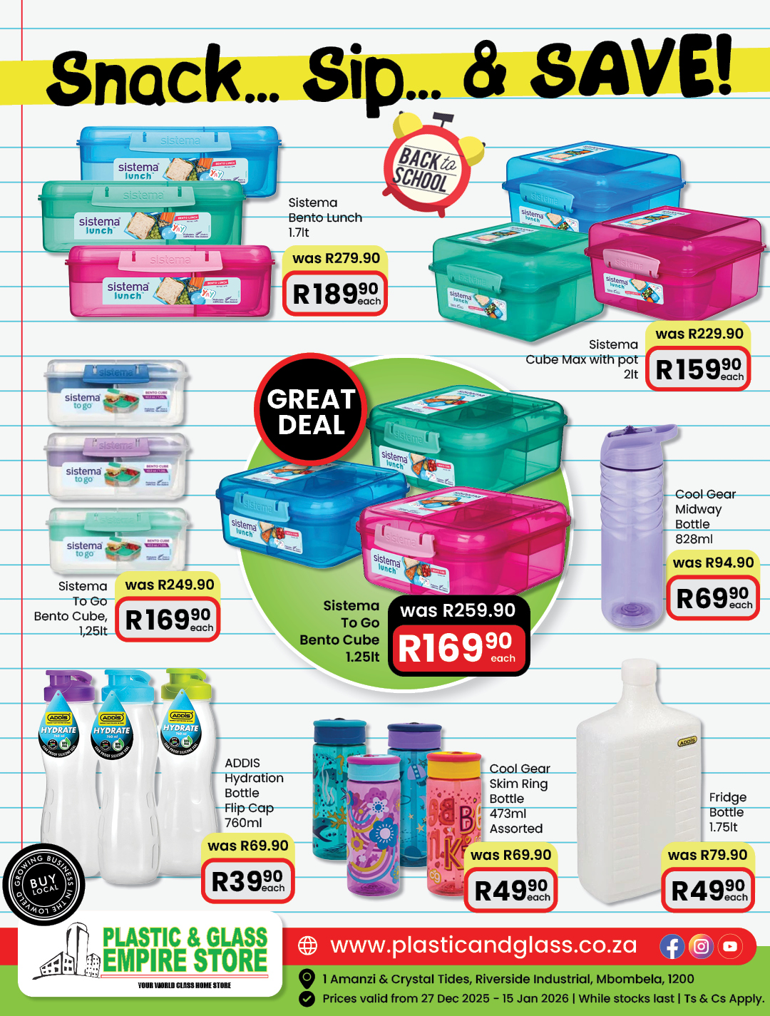 BACK TO SCHOOL SPECIALS